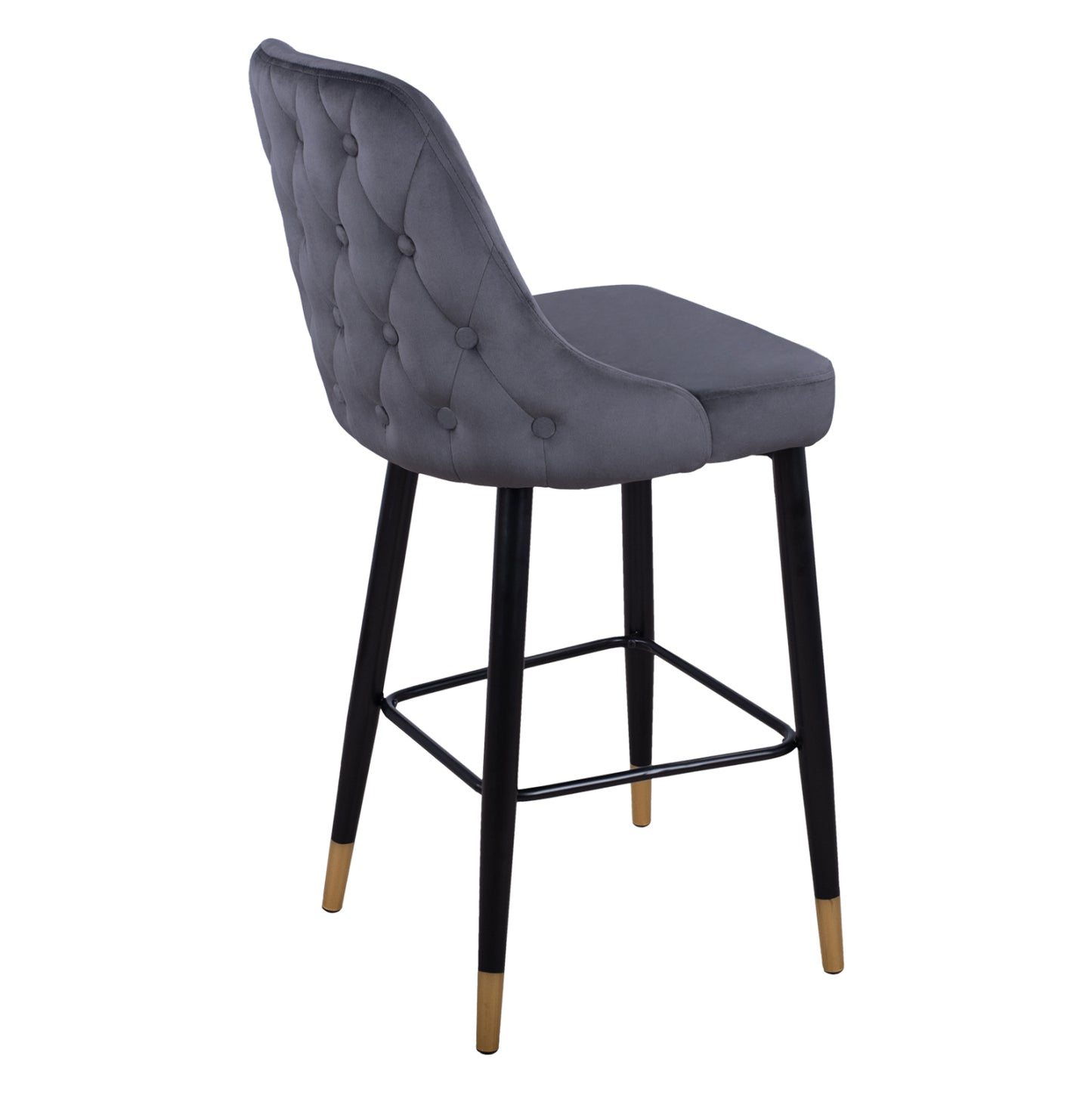 BAR STOOL SERENITY GREY VELVET WITH METAL FRAME 51x57x110