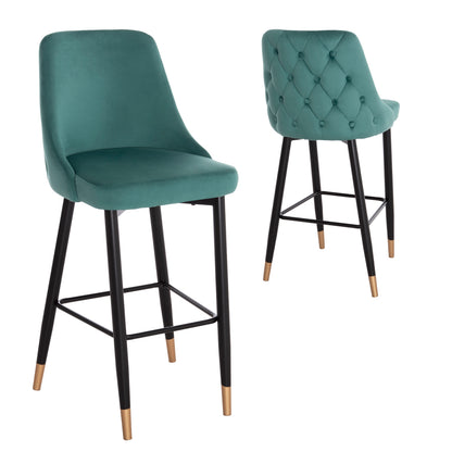 BAR STOOL SERENITY VELVET CYPRESS WITH METAL FRAME 51x57x110