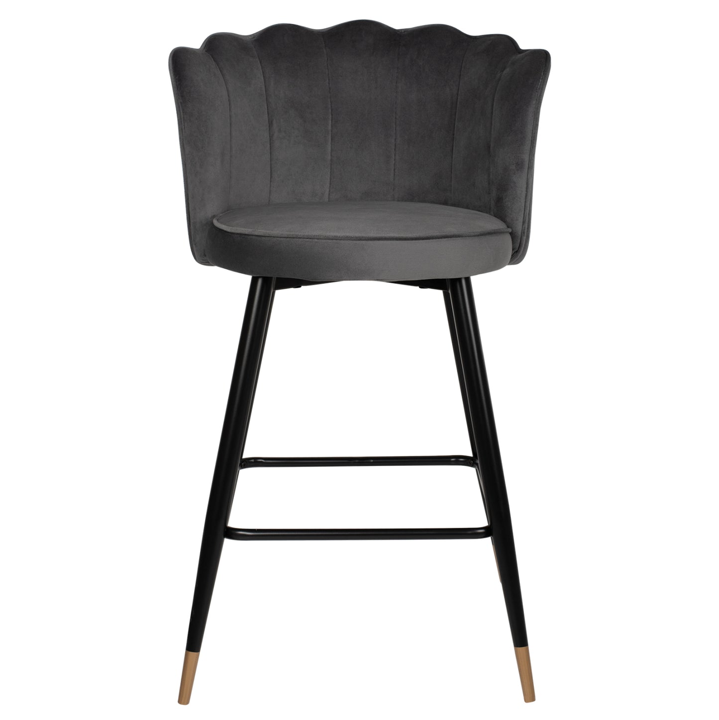 BAR STOOL VESNA GREY VELVET METAL FRAME 50x50x90