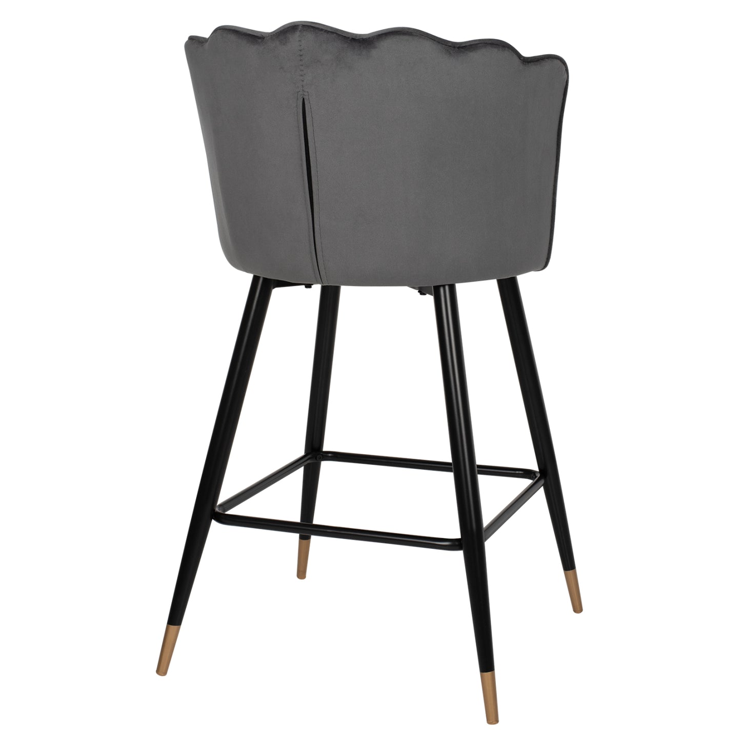 BAR STOOL VESNA GREY VELVET METAL FRAME 50x50x90