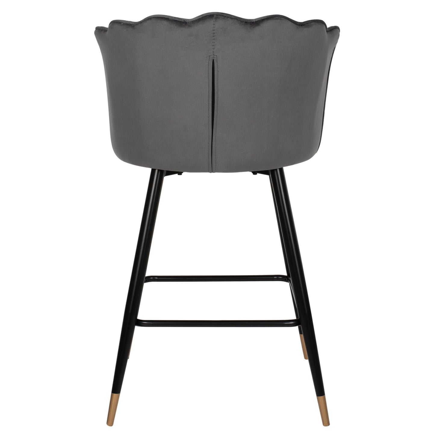 BAR STOOL VESNA GREY VELVET METAL FRAME 50x50x90