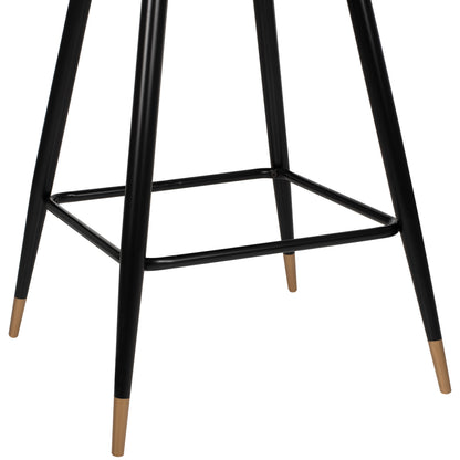 BAR STOOL VESNA GREY VELVET METAL FRAME 50x50x90