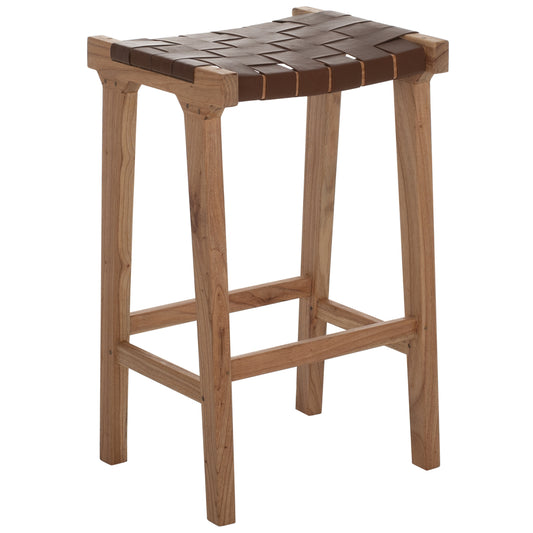 SOLID TEAK WOOD BAR STOOL NATURAL 40x35x65