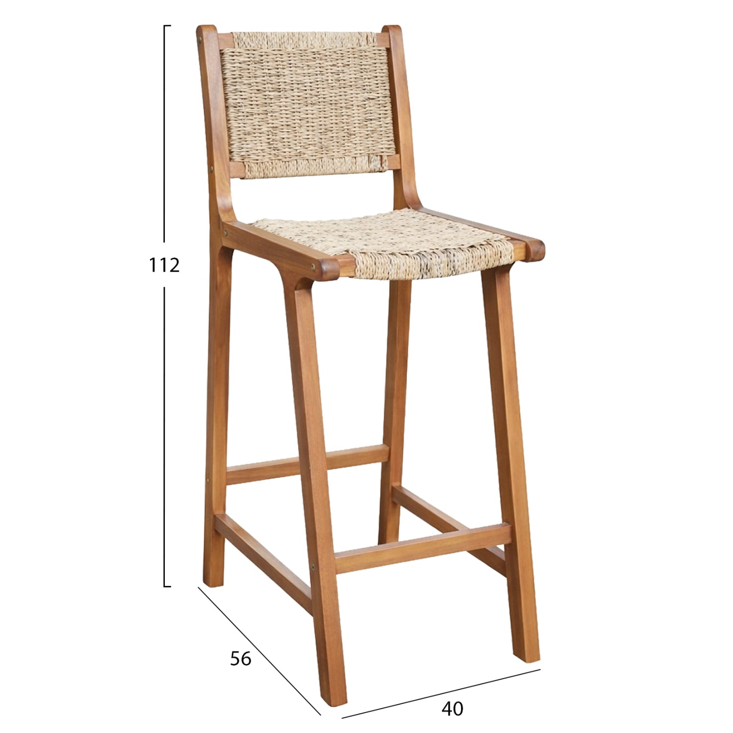 ΣΚΑΜΠΟ ΜΠΑΡ ΜΕ ΠΛΑΤΗ RUEN ΞΥΛΟ ΑΚΑΚΙΑΣ ΦΥΣΙΚΟ TWIST WICKER 40x56x112