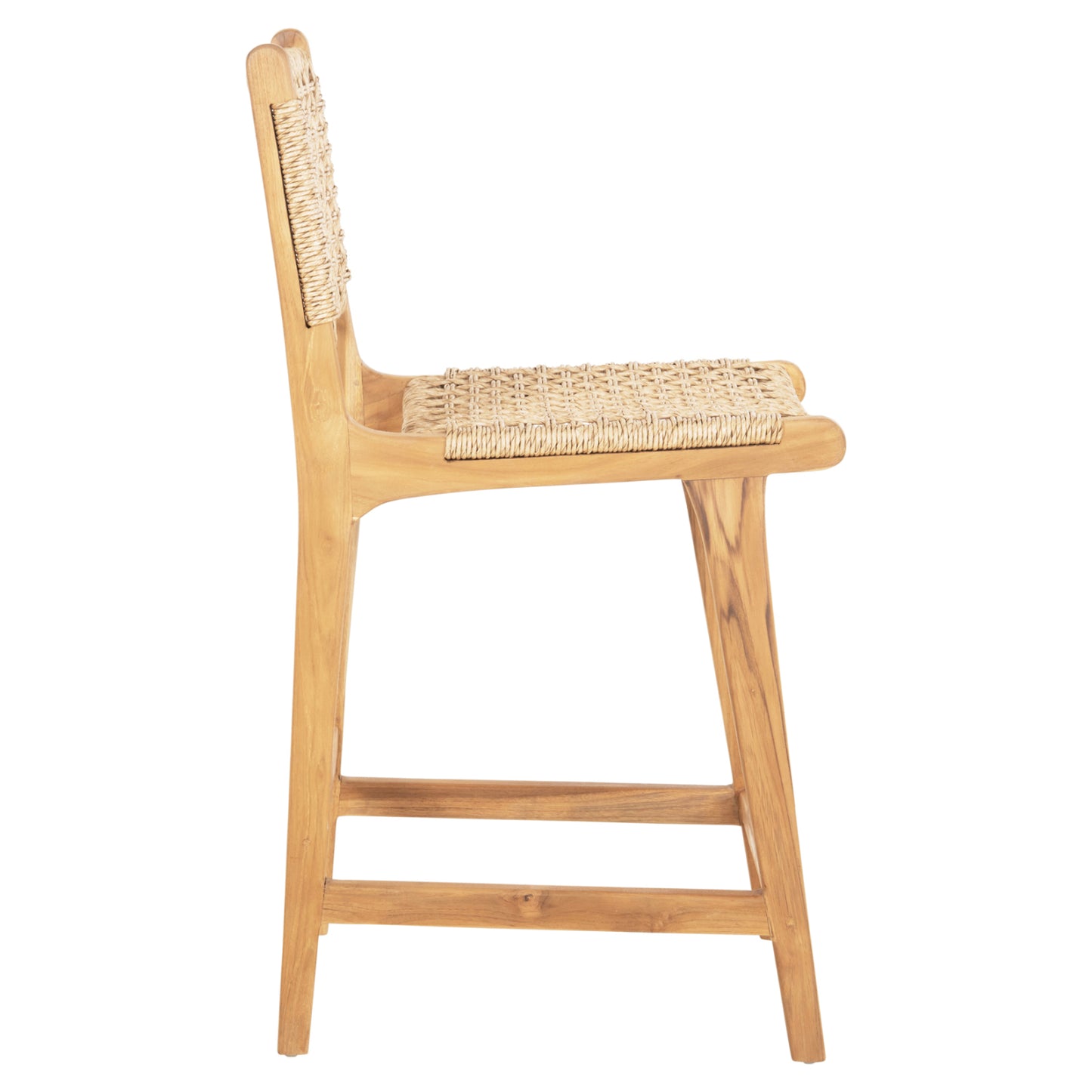 BAR STOOL WITH BACKREST NESHA TEAK WOOD & VIRO ROPE 46x48,5x96