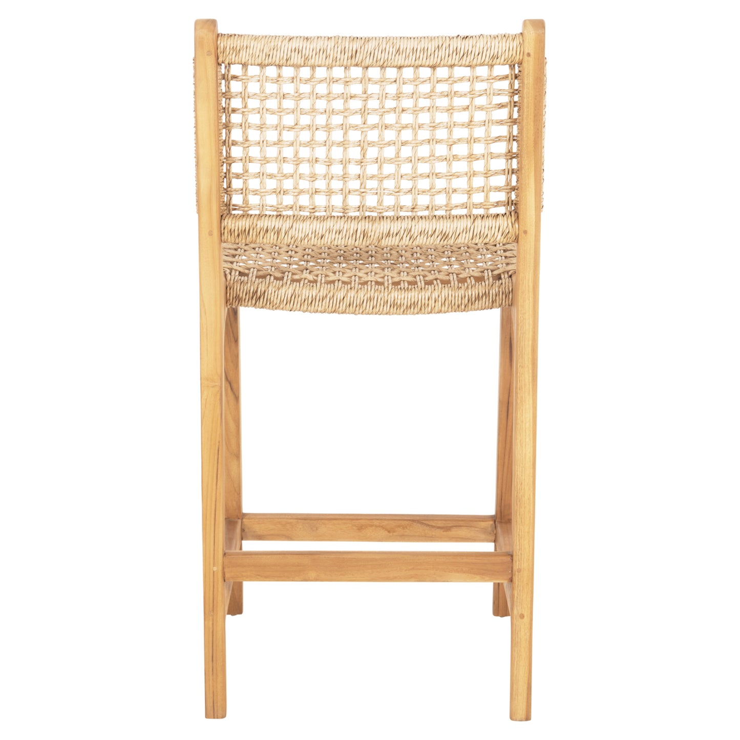 BAR STOOL WITH BACKREST NESHA TEAK WOOD & VIRO ROPE 46x48,5x96