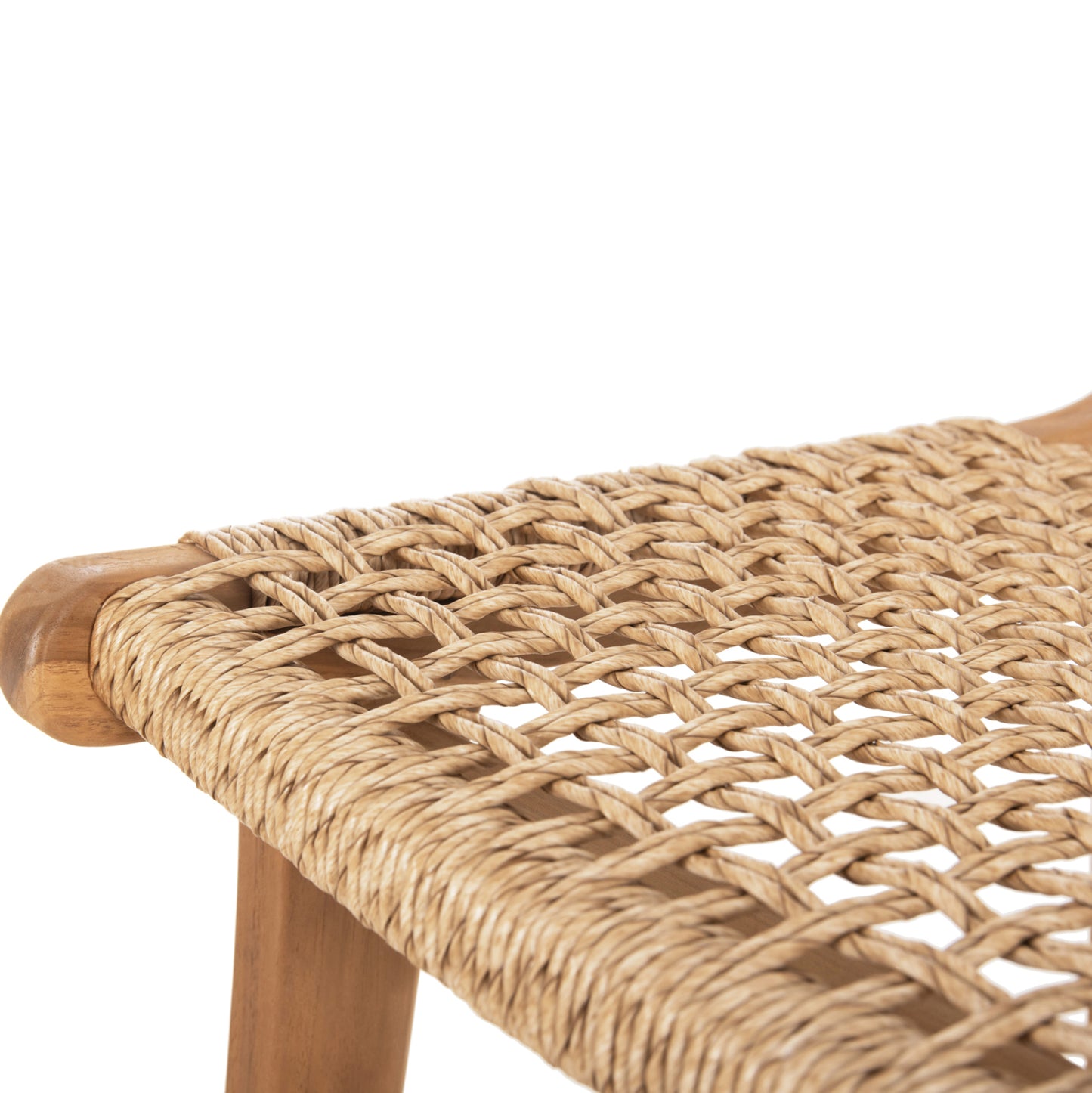BAR STOOL WITH BACKREST NESHA TEAK WOOD & VIRO ROPE 46x48,5x96