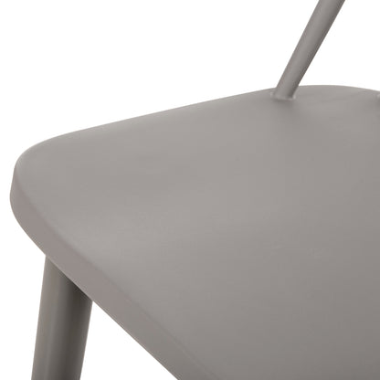 BAR STOOL MEDIUM HEIGHT VANESSA POLYPROPYLENE & METAL GREY 45,5x46x97