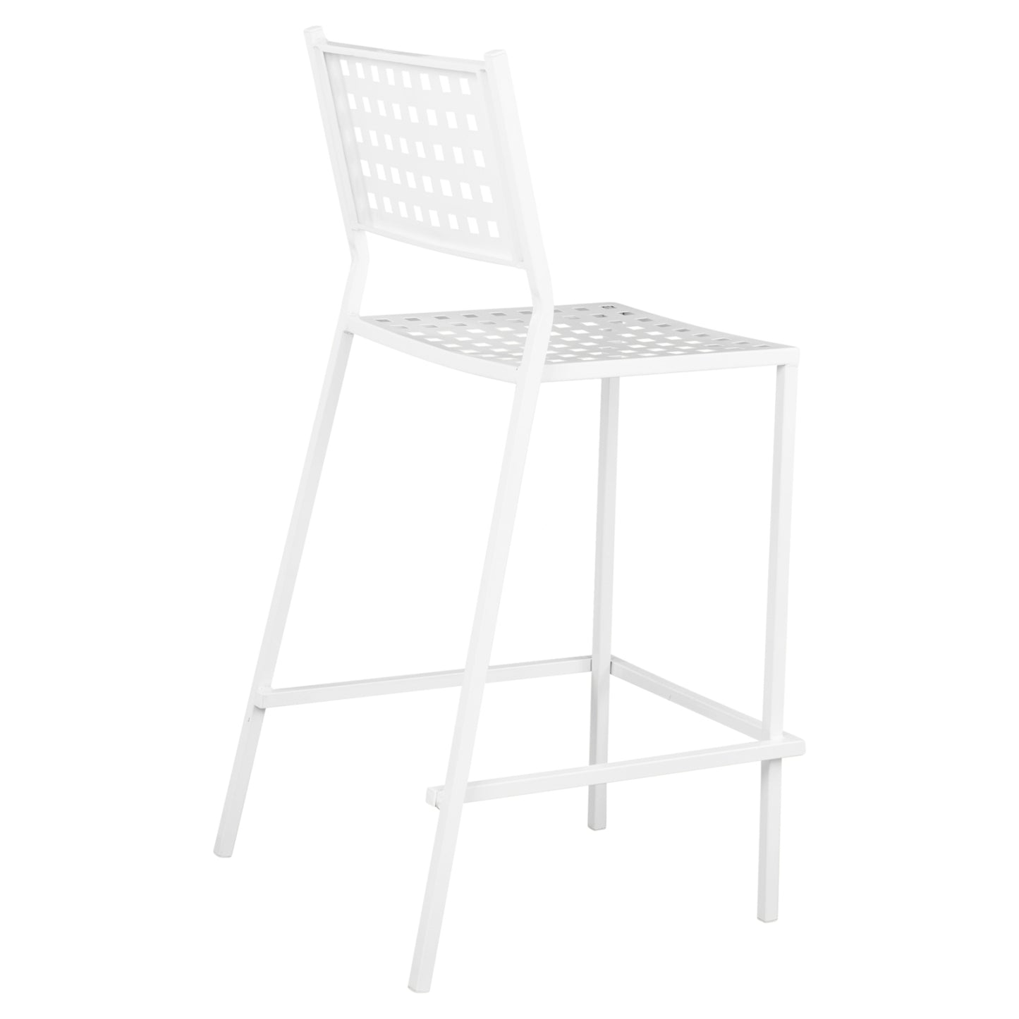 OLYMPIAS METAL BAR STOOL IN WHITE 47x58x111