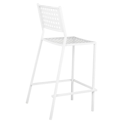 OLYMPIAS METAL BAR STOOL IN WHITE 47x58x111