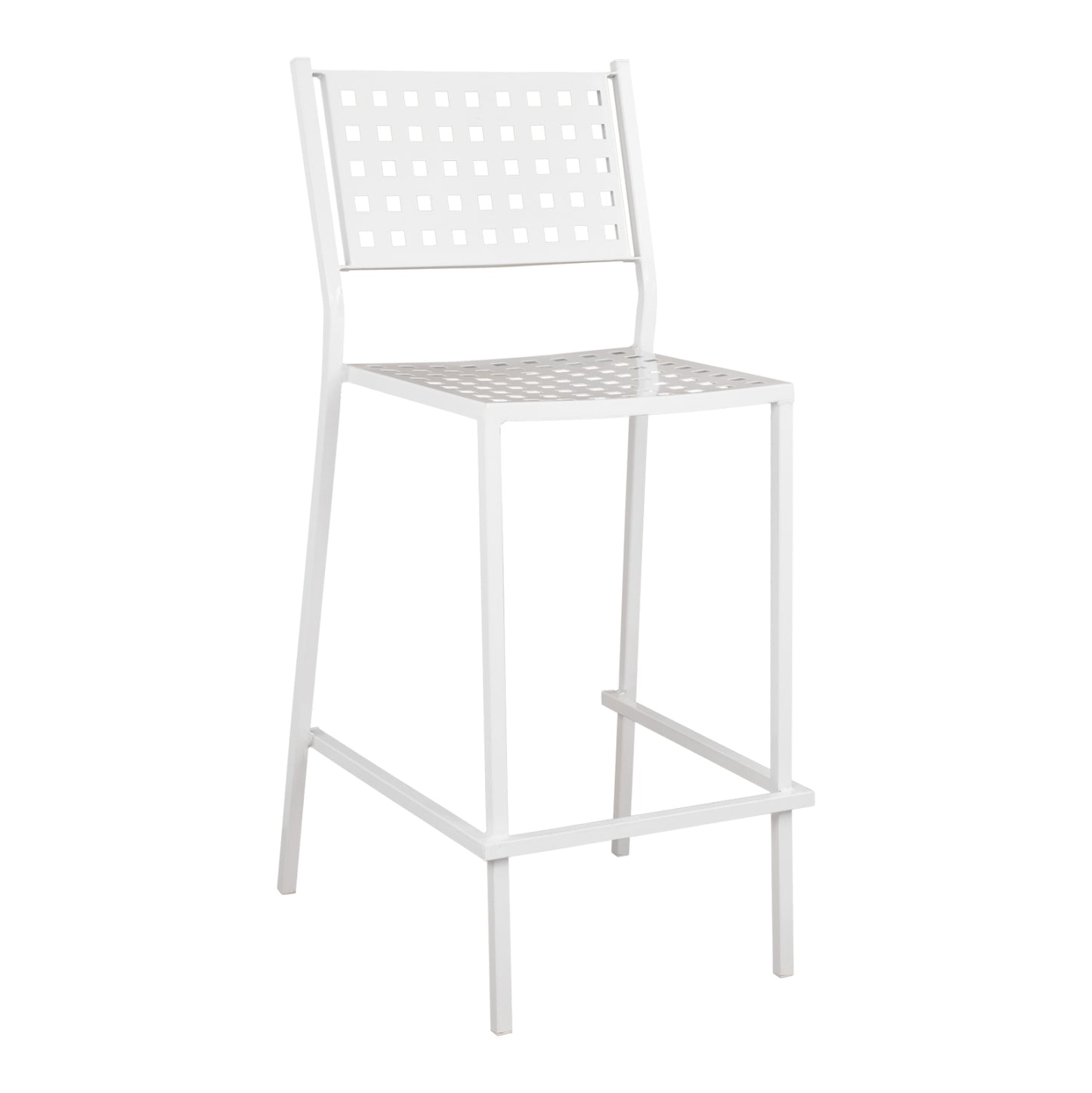 OLYMPIAS METAL BAR STOOL IN WHITE 47x58x111