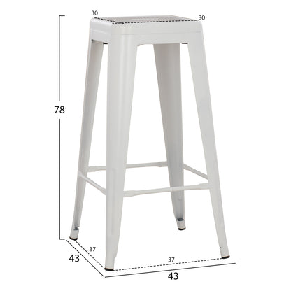 ΣΚΑΜΠΟ ΜΠΑΡ ΜΕΤΑΛΛΙΚΟ MELITA PRO ΣΕ ΛΕΥΚΟ ΜΑΤ 43x43x78