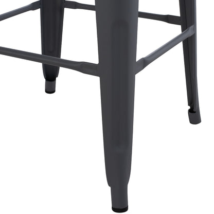 ΣΚΑΜΠΟ ΜΠΑΡ ΜΕΤΑΛΛΙΚΟ MELITA PRO ΣΕ ΓΚΡΙ 43x43x78