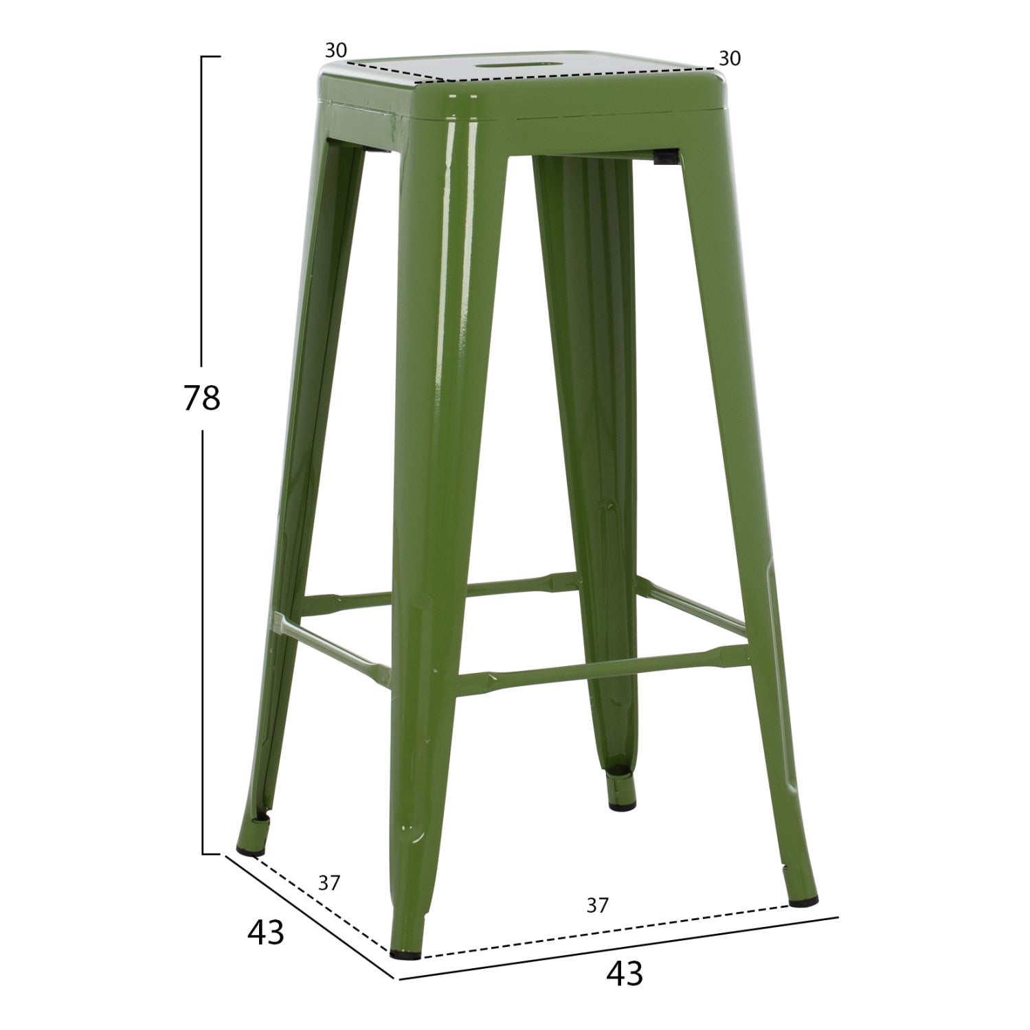 ΣΚΑΜΠΟ ΜΠΑΡ ΜΕΤΑΛΛΙΚΟ MELITA PRO ΣΕ LIGHT OLIVE GREEN 43x43x78