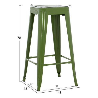 ΣΚΑΜΠΟ ΜΠΑΡ ΜΕΤΑΛΛΙΚΟ MELITA PRO ΣΕ LIGHT OLIVE GREEN 43x43x78