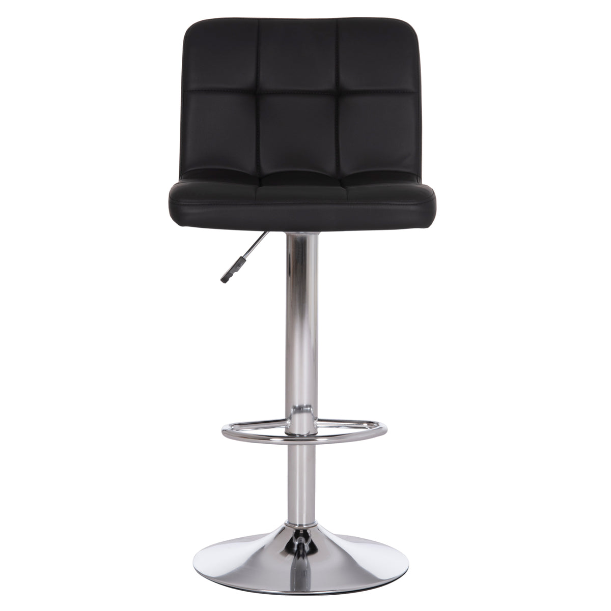 DIANA SWIVEL BAR STOOL BLACK PU CHROME METAL 44x52x109