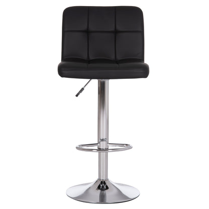 DIANA SWIVEL BAR STOOL BLACK PU CHROME METAL 44x52x109
