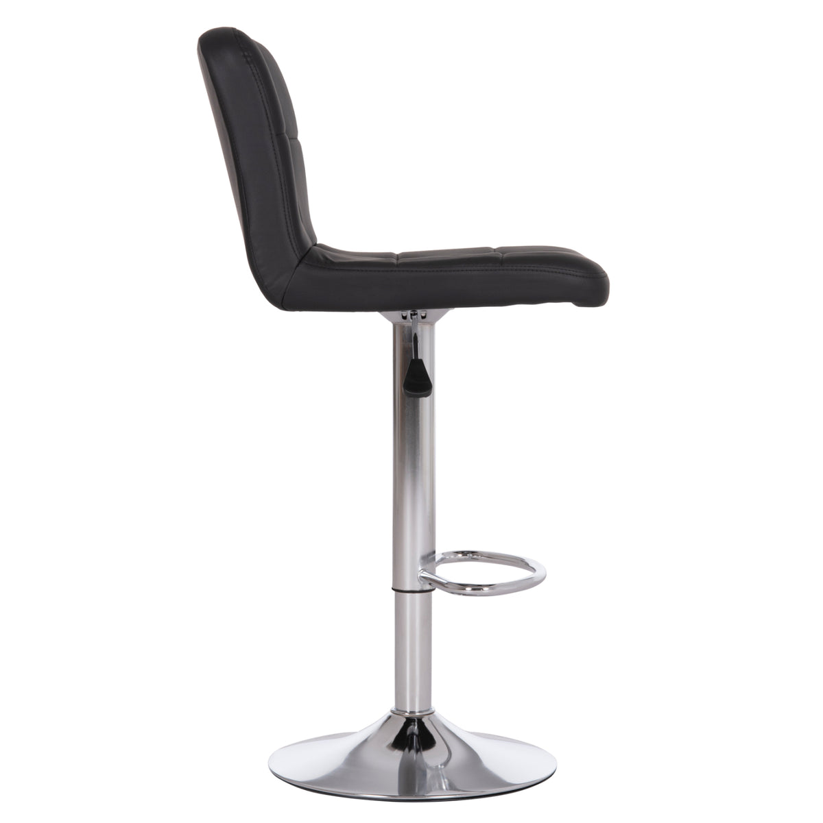 DIANA SWIVEL BAR STOOL BLACK PU CHROME METAL 44x52x109