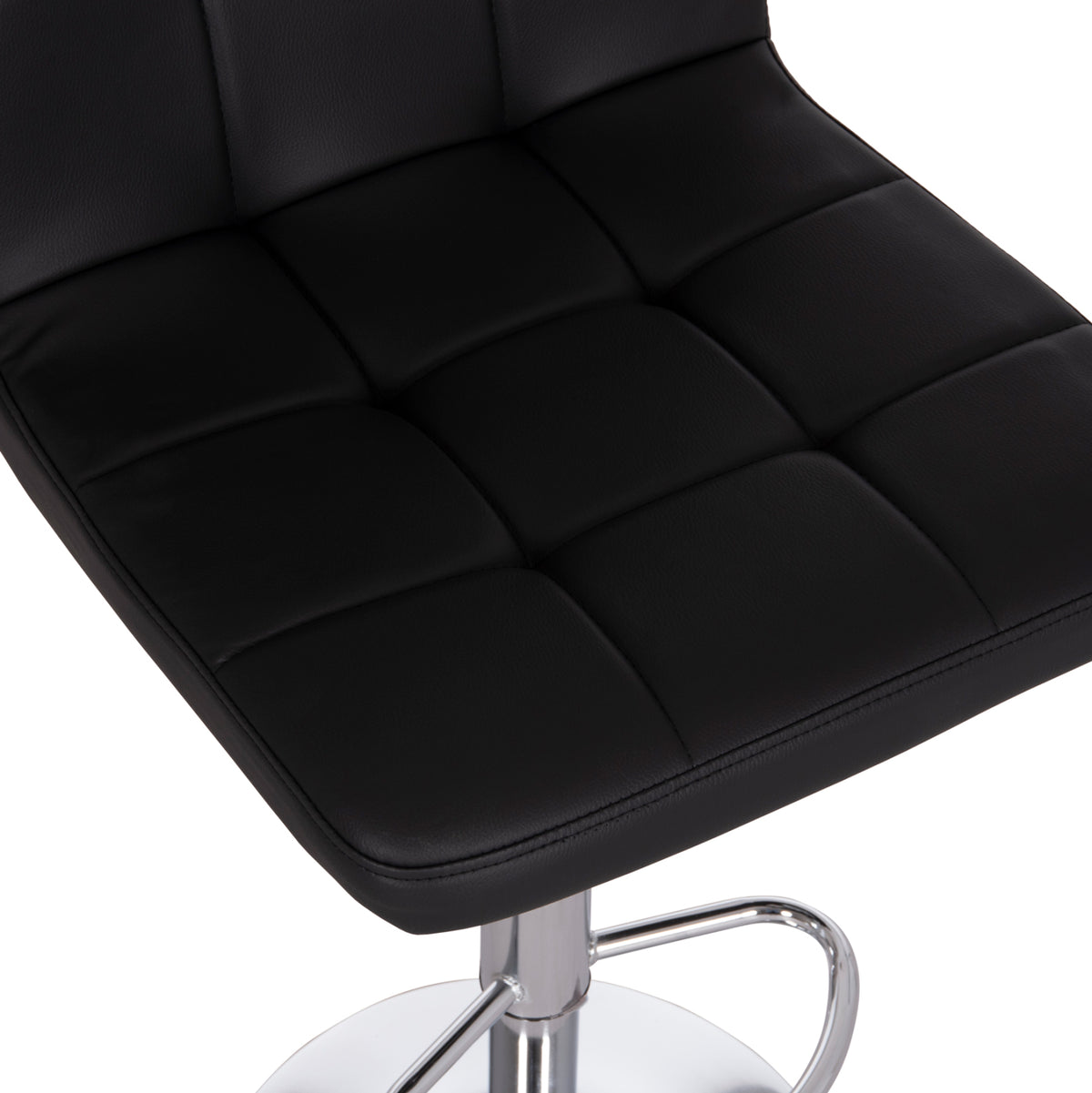 DIANA SWIVEL BAR STOOL BLACK PU CHROME METAL 44x52x109