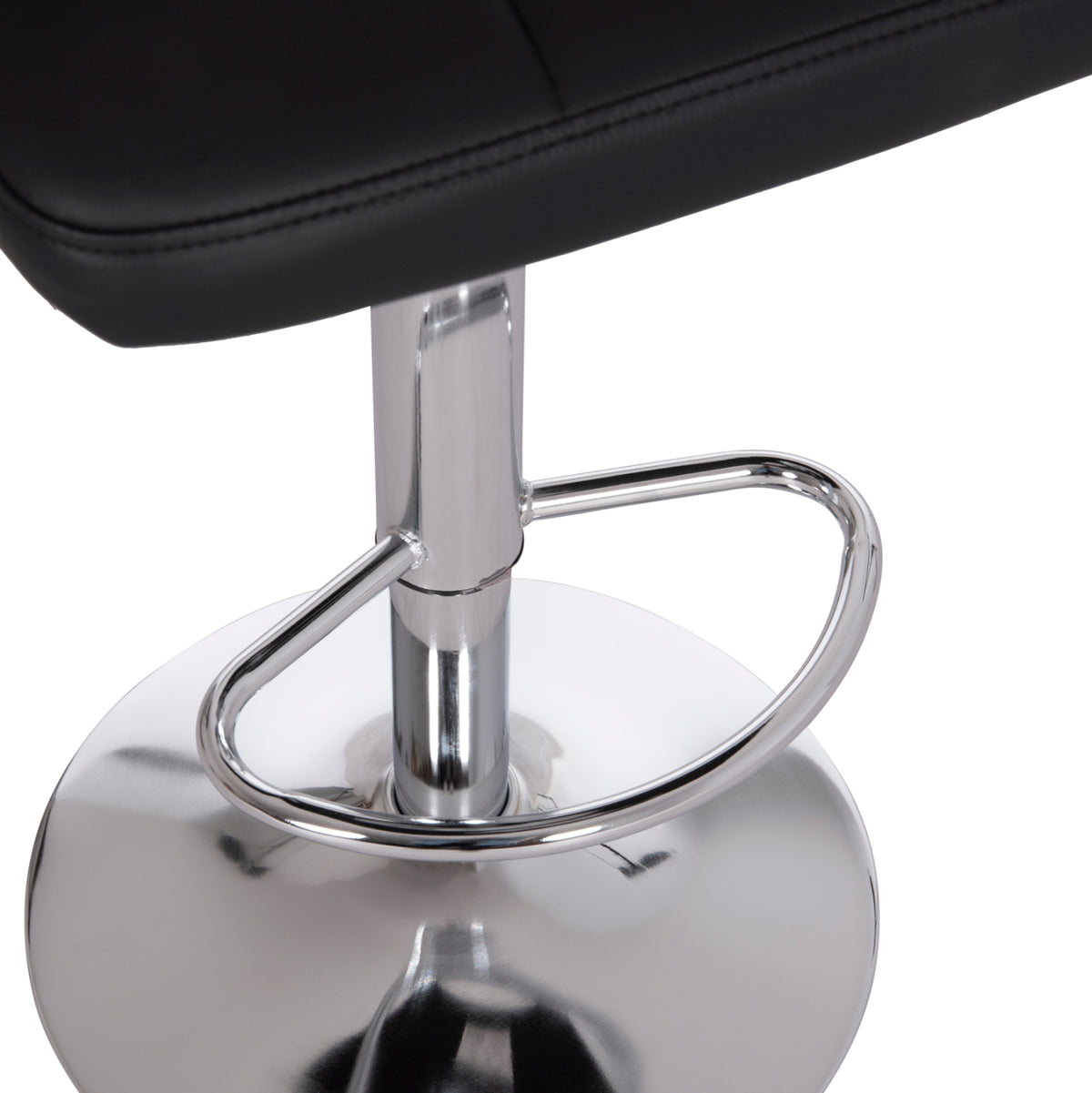 DIANA SWIVEL BAR STOOL BLACK PU CHROME METAL 44x52x109