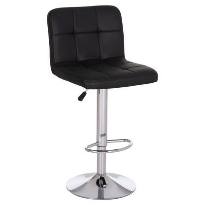 DIANA SWIVEL BAR STOOL BLACK PU CHROME METAL 44x52x109