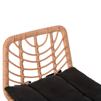 ΣΚΑΜΠΟ ΜΠΑΡ ΨΗΛΟ GERALD ΜΕΤΑΛΛΟ & ΜΑΞΙΛΑΡΙ ΜΑΥΡΟ WICKER ΜΠΕΖ 49x50x101