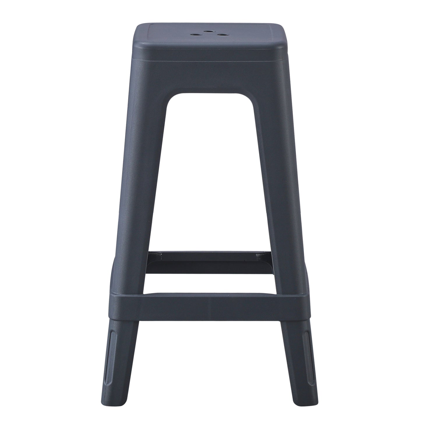 SQUARE POLYPROPYLENE STOOL ZEB GREY 35x35x65