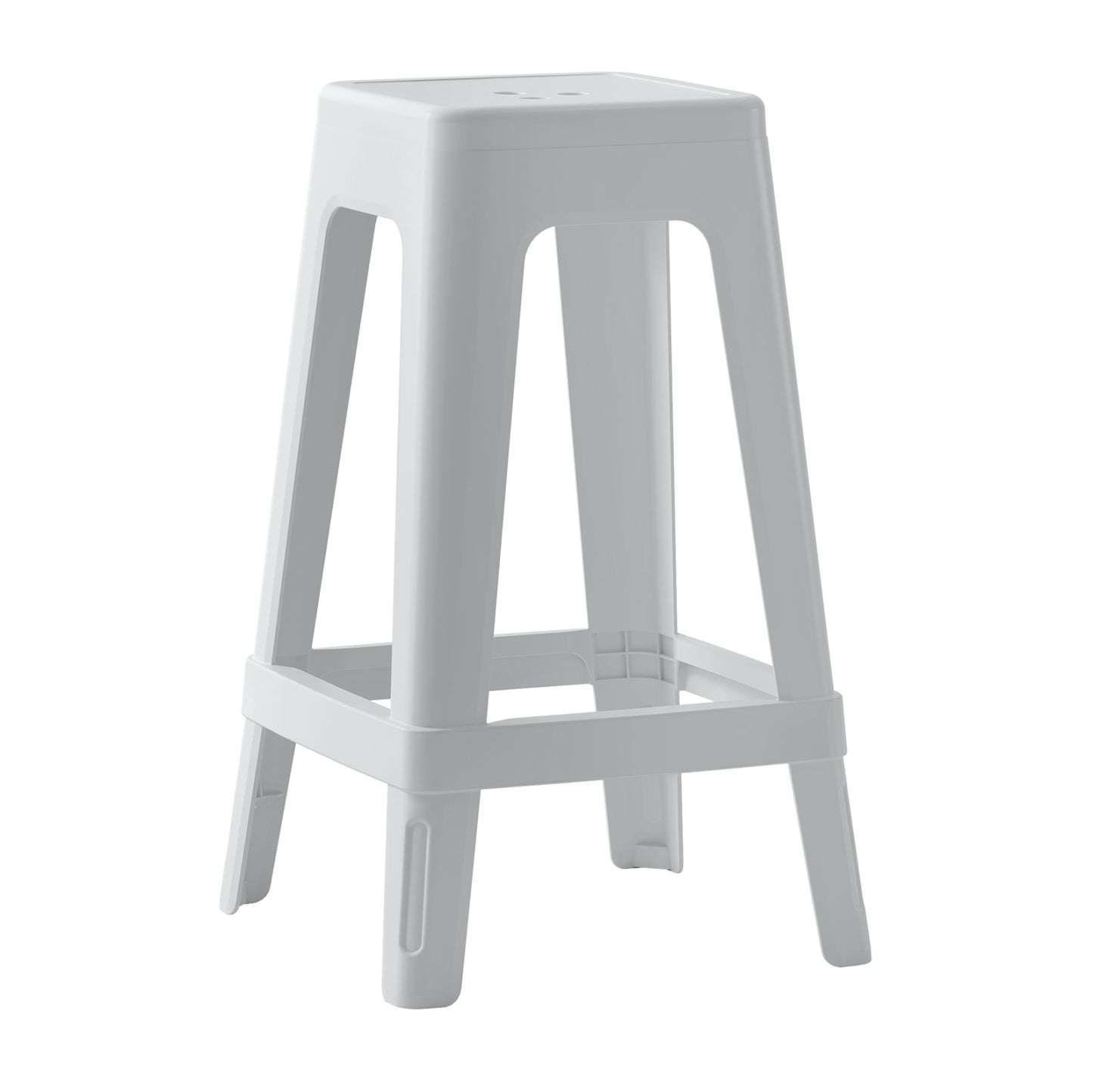 POLYPROPYLENE SQUARE STOOL ZEB WHITE 35x35x65