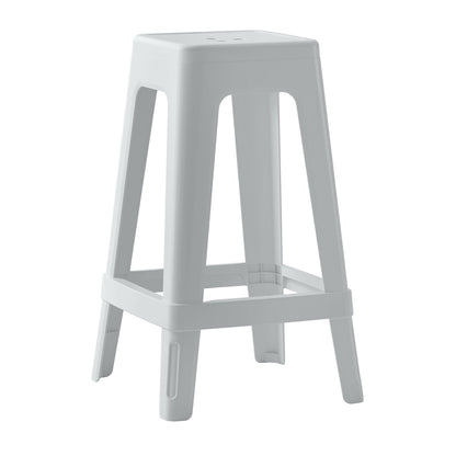 POLYPROPYLENE SQUARE STOOL ZEB WHITE 35x35x65