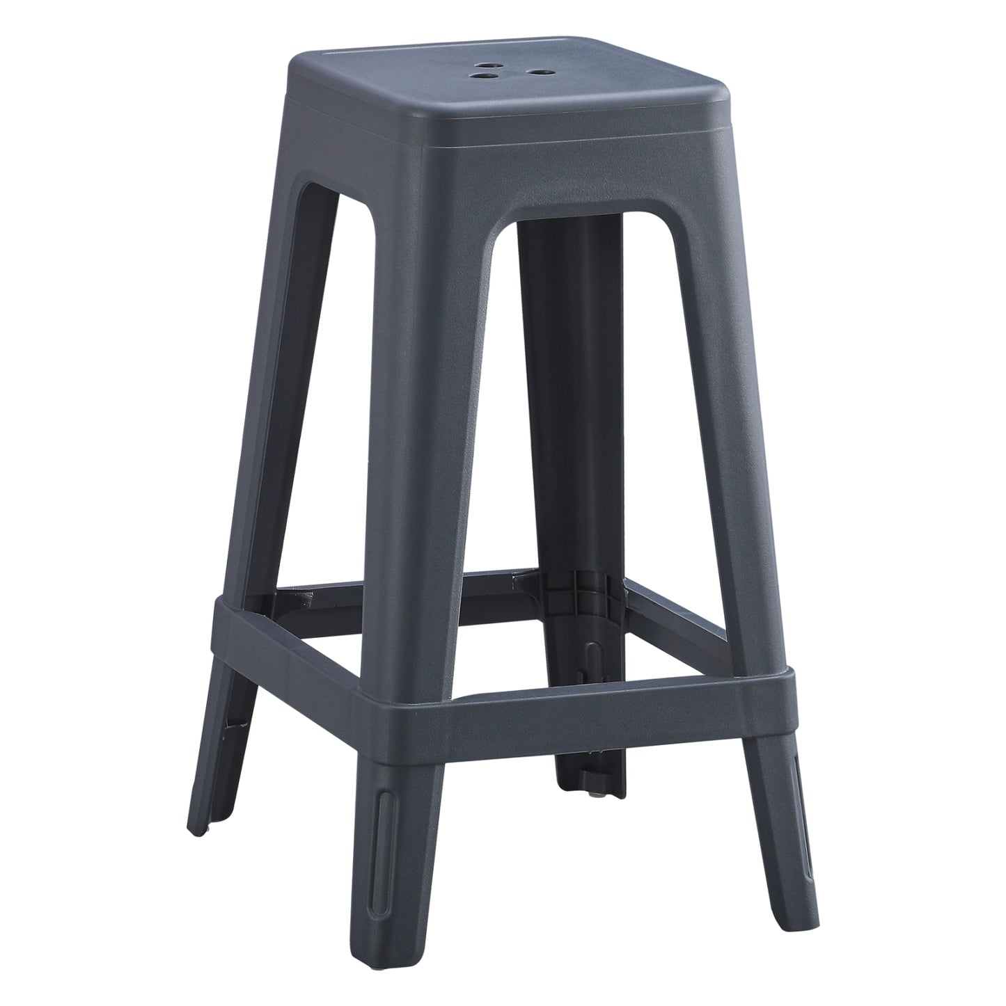 SQUARE POLYPROPYLENE STOOL ZEB GREY 35x35x65