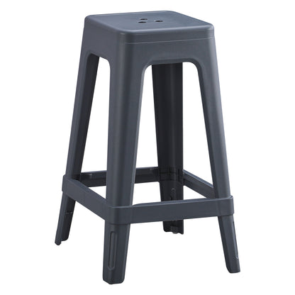 SQUARE POLYPROPYLENE STOOL ZEB GREY 35x35x65