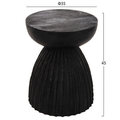 ΣΚΑΜΠΟ ΣΤΡΟΓΓΥΛΟ SCALLOP ΜΑΣΙΦ MANGO ΣΕ ΜΑΥΡΟ ΧΡΩΜΑ Φ35x45