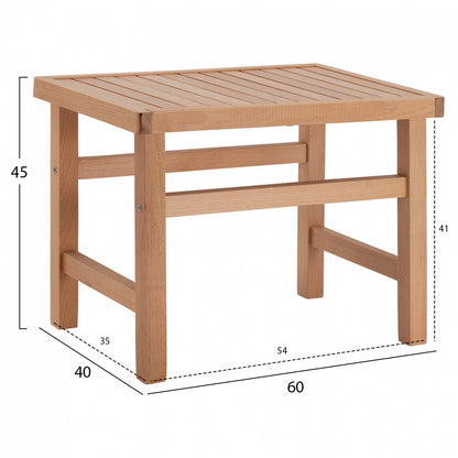 SUN LOUNGER STOOL/SIDE TABLE KOLI NATURAL IMPREGNATED 60x40x45