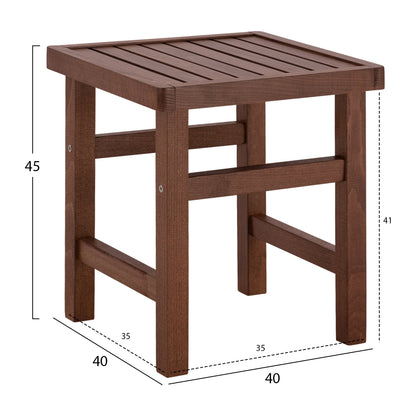 KOLI IMPREGNATED WALNUT STOOL-SIDE TABLE 40x40x45