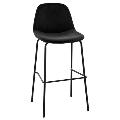 VINCENT STOOL VELVET BLACK METAL FRAME 56,5x47x106