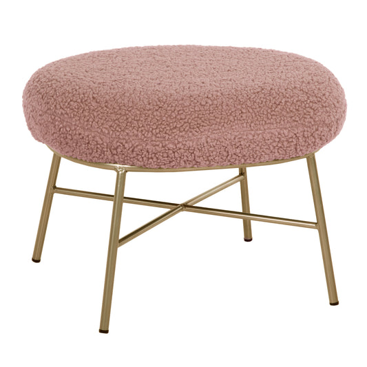 STOOL FOOTREST TRUDI BOUCLE ROTTEN APPLE WITH GOLD BASE 56x47x40