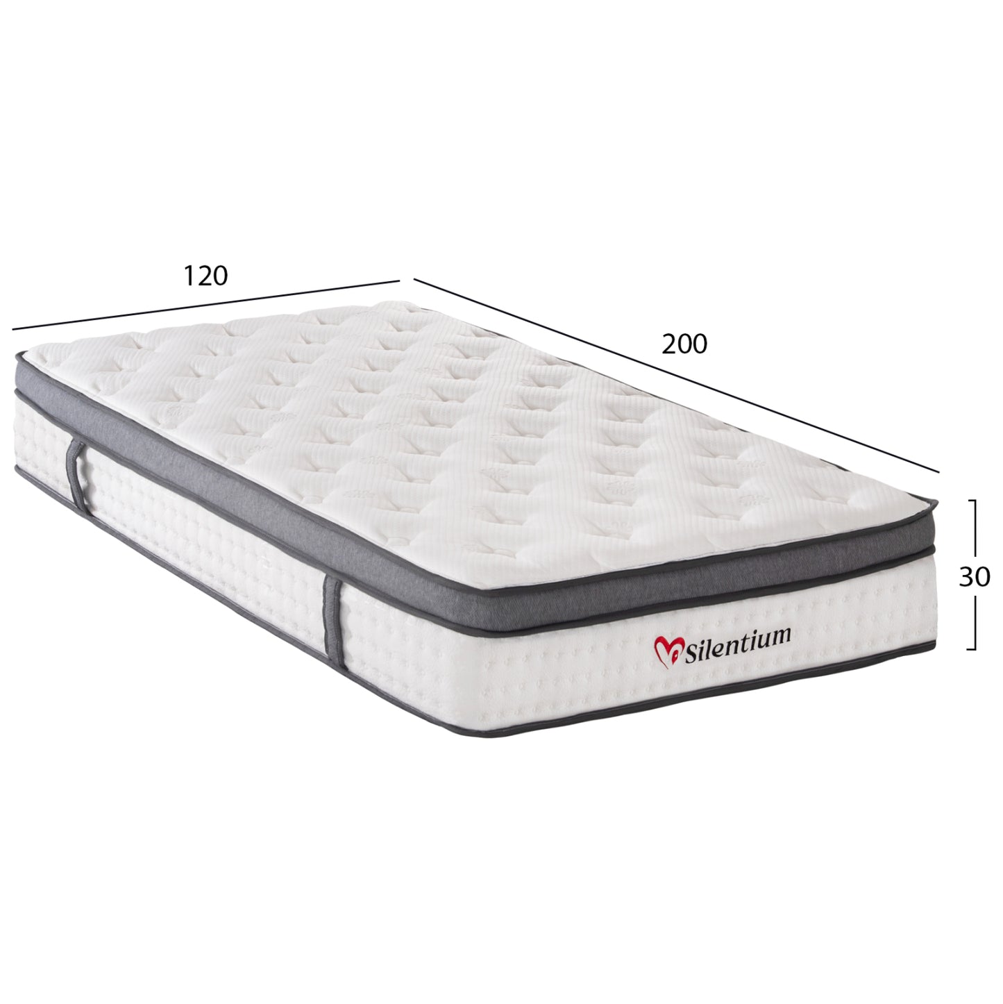 SEMI-DOUBLE MATTRESS SILENTIUM POCKET SPRINGS WHITE 120x200x30