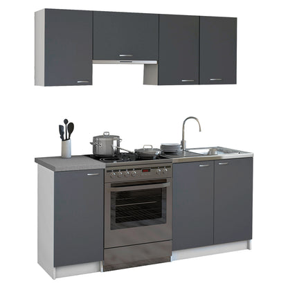 MAURICE KITCHEN UNIT GREY WHITE MELAMINE 180x29.2-46cm