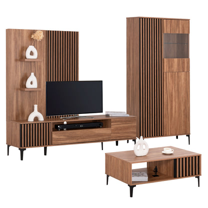 LIVING ROOM SET 3 PCS HARRY COFFEE TABLE TV STAND DISPLAY CABINET