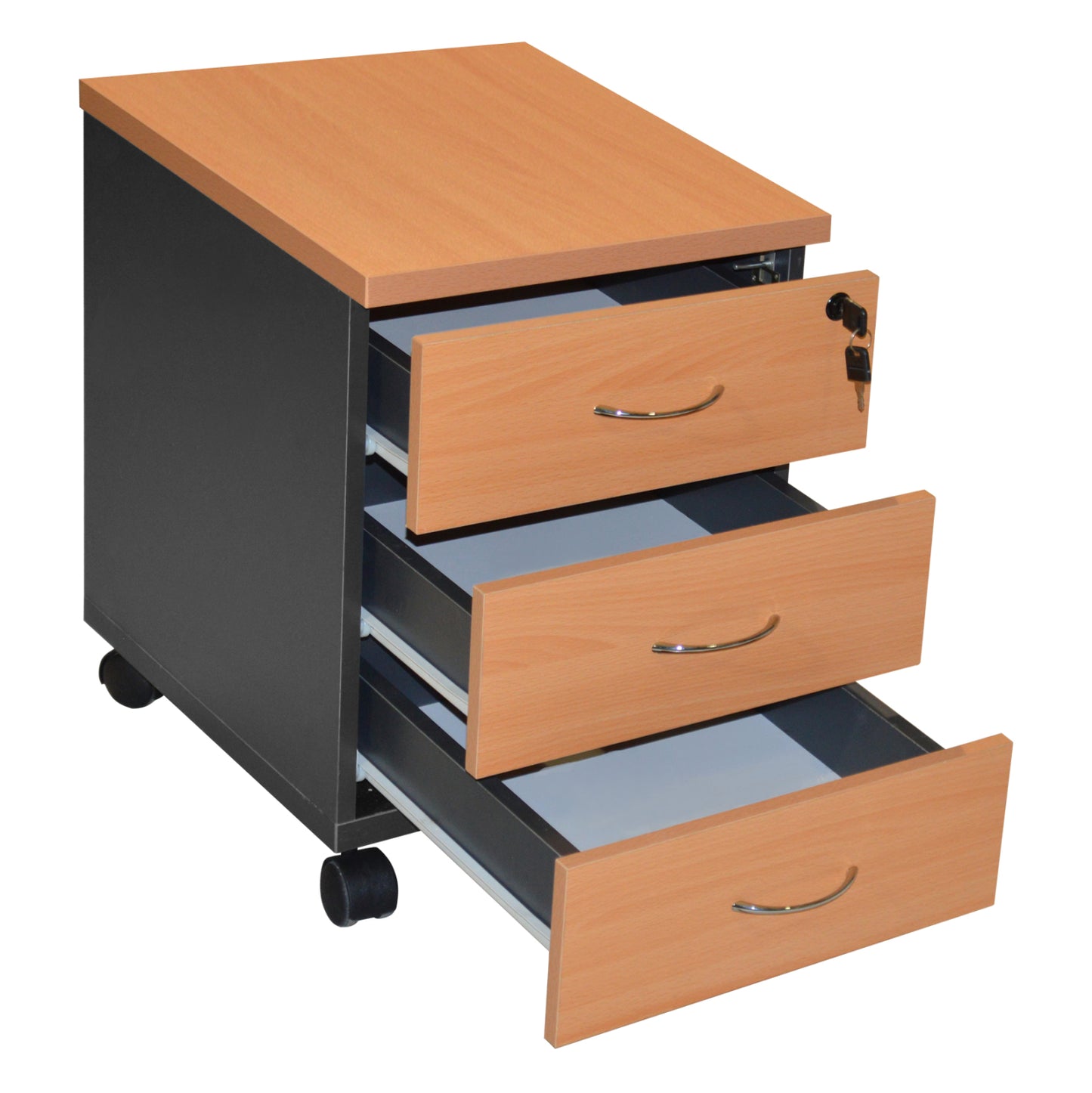 SIENNA PROFESSIONAL OFFICE DRAWER UNIT, OAK, 3 DRAWERS, 38x48x53