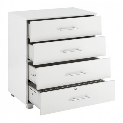 MELAMINE CHEST OF DRAWERS BRIANA WITH 4 DRAWERS WHITE 75x40x83