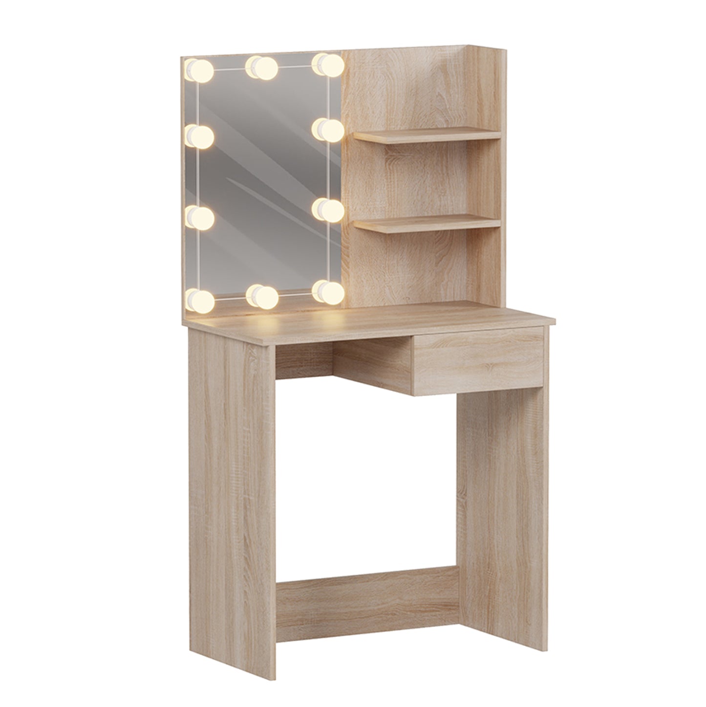 ΤΟΥΑΛΕΤΑ ΜΕ ΦΩΤΙΣΜΟ LED & ΡΑΦΙΑ LAURYN ΜΕΛΑΜΙΝΗ ΣΕ SONAMA 75x40x134.5