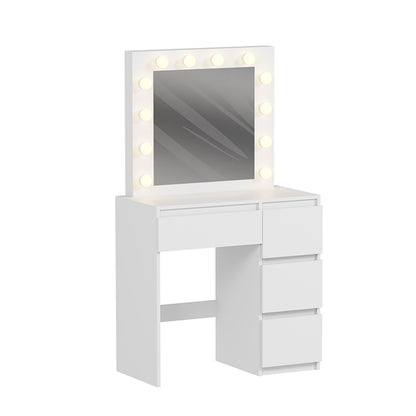 ΤΟΥΑΛΕΤΑ ΜΕ ΦΩΤΙΣΜΟ LED & ΣΥΡΤΑΡΙΑ KEITLIN ΜΕΛΑΜΙΝΗ ΣΕ ΛΕΥΚΟ 80x40x140