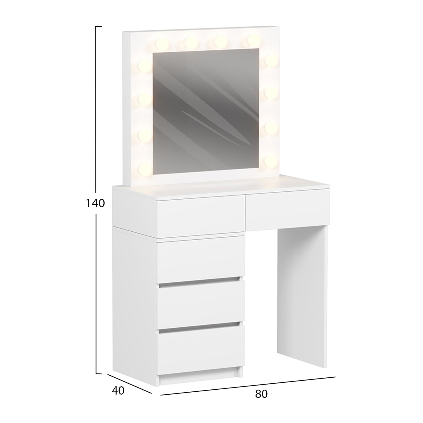 ΤΟΥΑΛΕΤΑ ΜΕ ΦΩΤΙΣΜΟ LED & ΣΥΡΤΑΡΙΑ BEYON ΜΕΛΑΜΙΝΗ ΣΕ ΛΕΥΚΟ 80x40x140