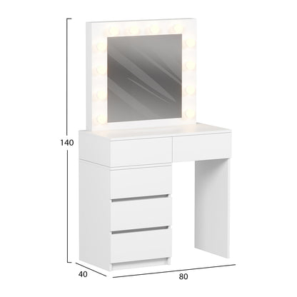 ΤΟΥΑΛΕΤΑ ΜΕ ΦΩΤΙΣΜΟ LED & ΣΥΡΤΑΡΙΑ BEYON ΜΕΛΑΜΙΝΗ ΣΕ ΛΕΥΚΟ 80x40x140