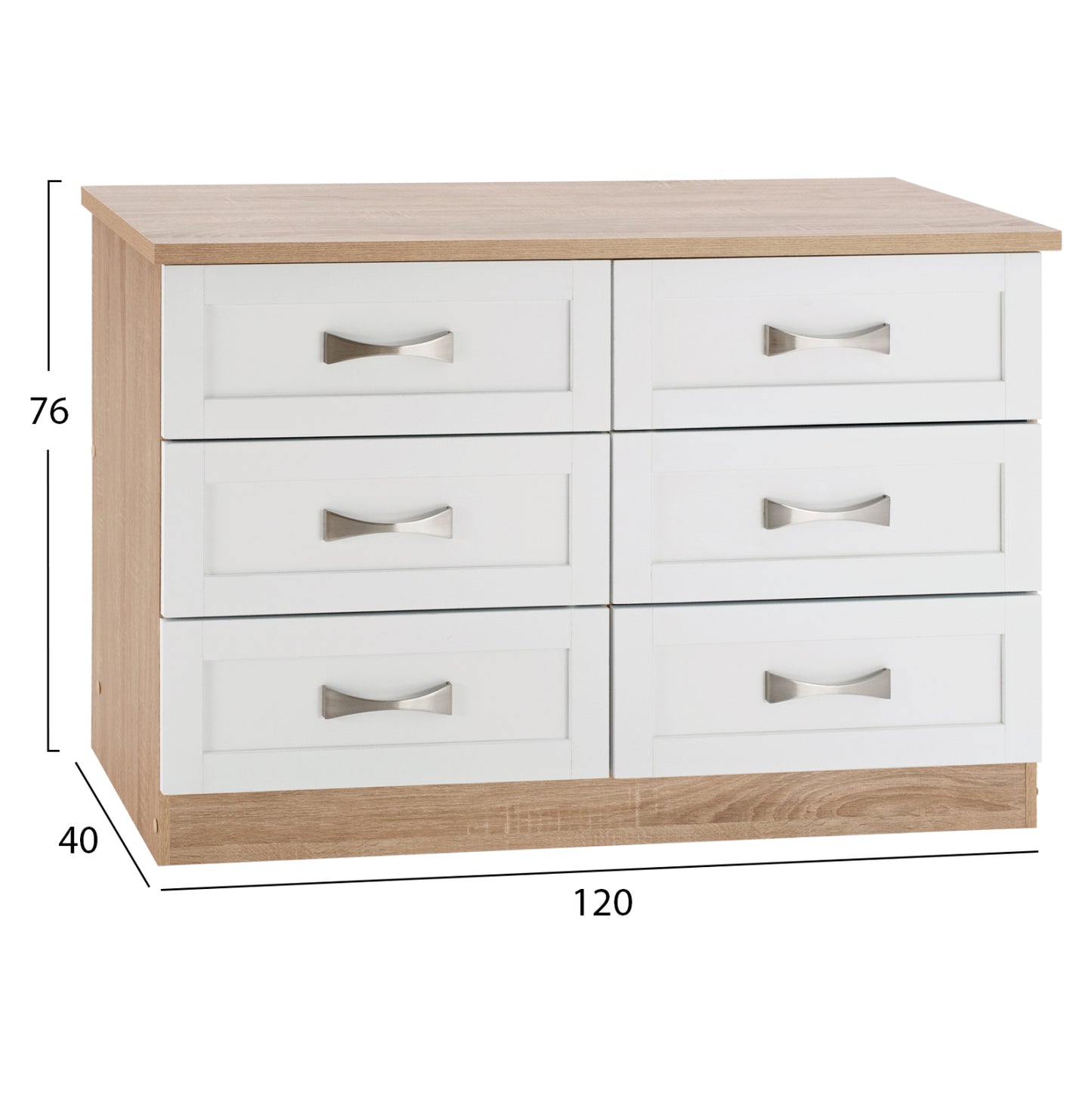 MILANI DRESSING TABLE WITH 6 DRAWERS SONAMA WHITE 120x40x76