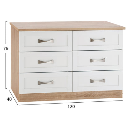 MILANI DRESSING TABLE WITH 6 DRAWERS SONAMA WHITE 120x40x76