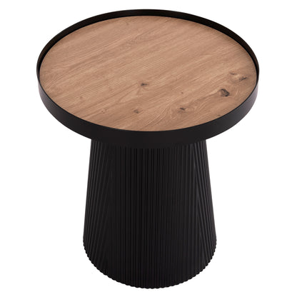 ΤΡΑΠΕΖΑΚΙ ΒΟΗΘΗΤΙΚΟ DENTON HM18023.01 MDF TOP ΦΥΣΙΚΟ ΞΥΛΟΥ-ΒΑΣΗ ΜΑΥΡΗ Φ45x51,5Υεκ.
