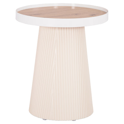 ΤΡΑΠΕΖΑΚΙ ΒΟΗΘΗΤΙΚΟ DENTON HM18023.02 MDF TOP ΦΥΣΙΚΟ ΞΥΛΟΥ-ΒΑΣΗ ΛΕΥΚΗ Φ45x51,5Υεκ.