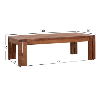 ΤΡΑΠΕΖΑΚΙ ΟΡΘΟΓΩΝΙΟ ΕΞ. ΧΩΡΟΥ ΣΕΙΡΑ KIOTO ΞΥΛΟ TEAK ΣΕ ΦΥΣΙΚΟ 130x70x40
